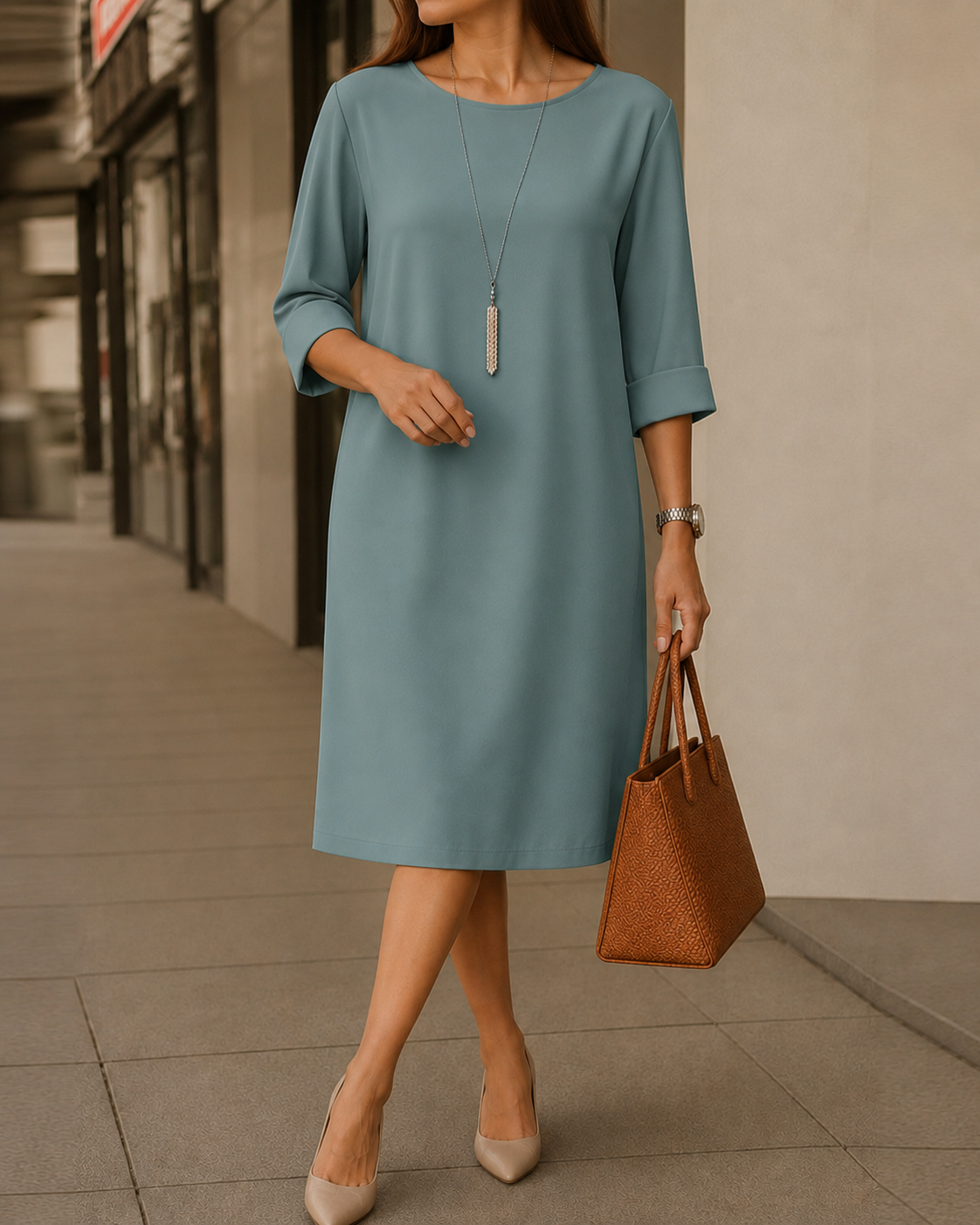 Jeanette | Midi Dress That Hides the Belly