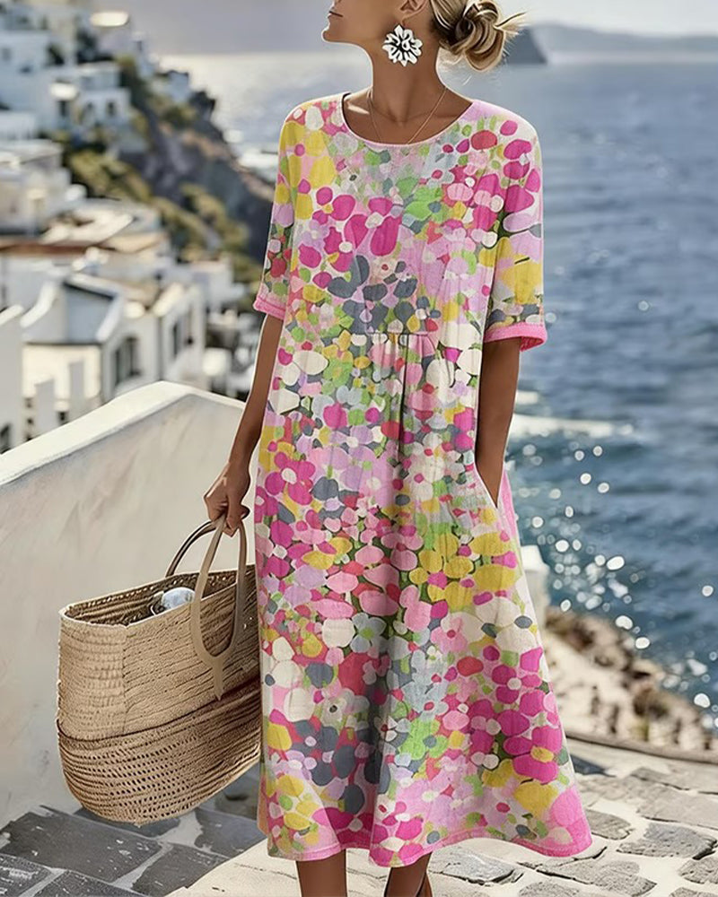 Maria | Loose and Lightweight Floral Midi Dress