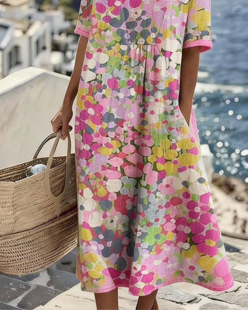 Maria | Loose and Lightweight Floral Midi Dress