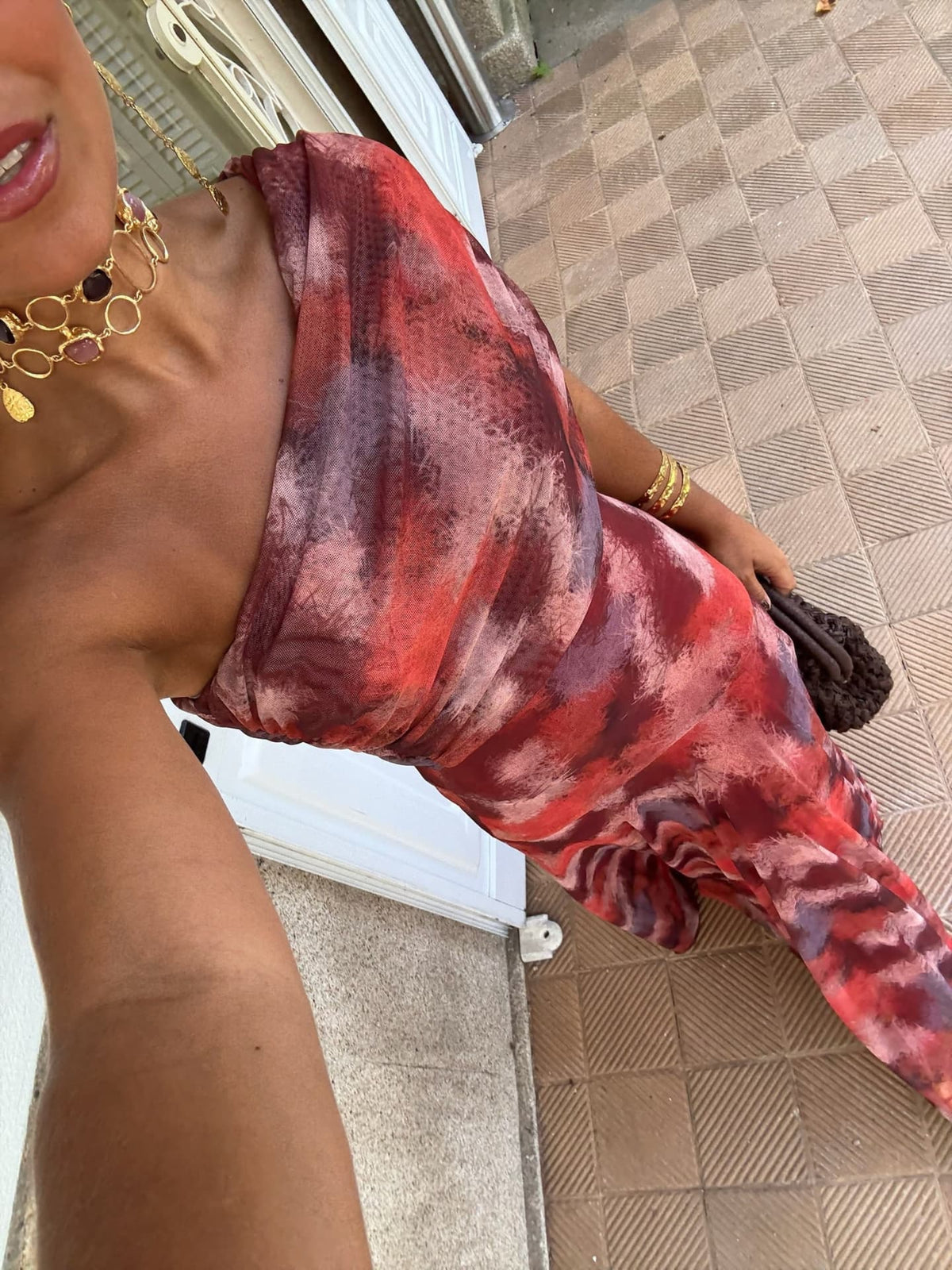 Valentina | Watercolor Off-Shoulder Long Dress