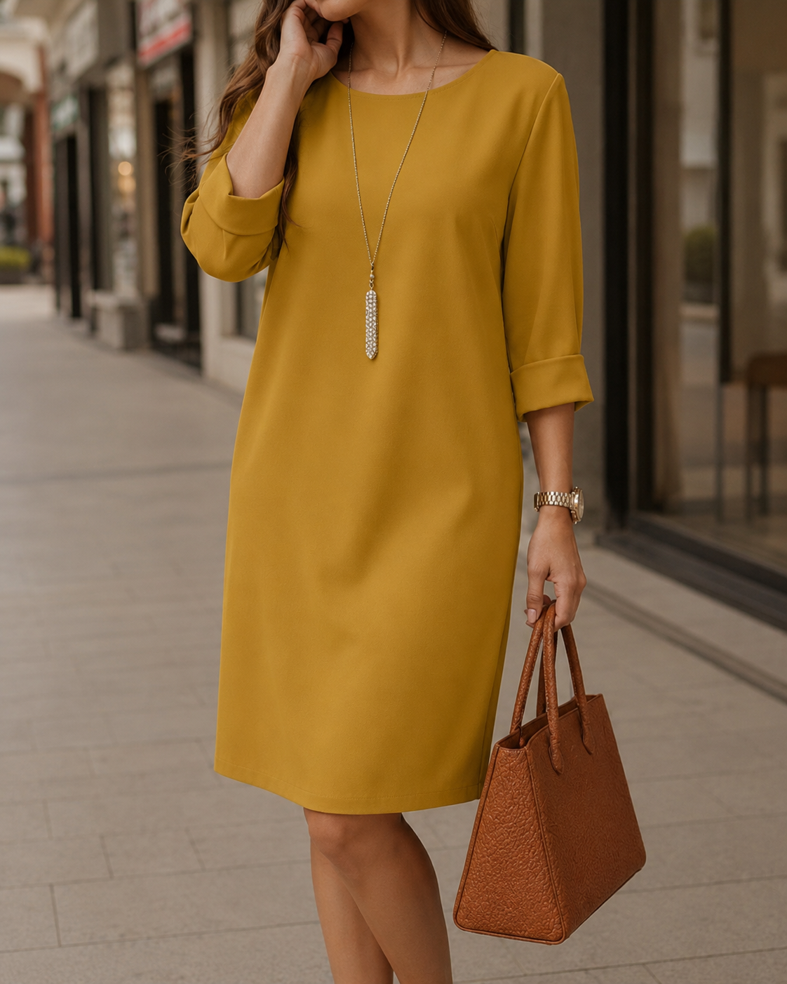 Jeanette | Midi Dress That Hides the Belly