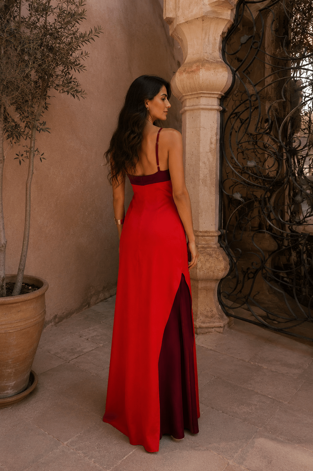 Elisa | Long Halter Dress with Slit