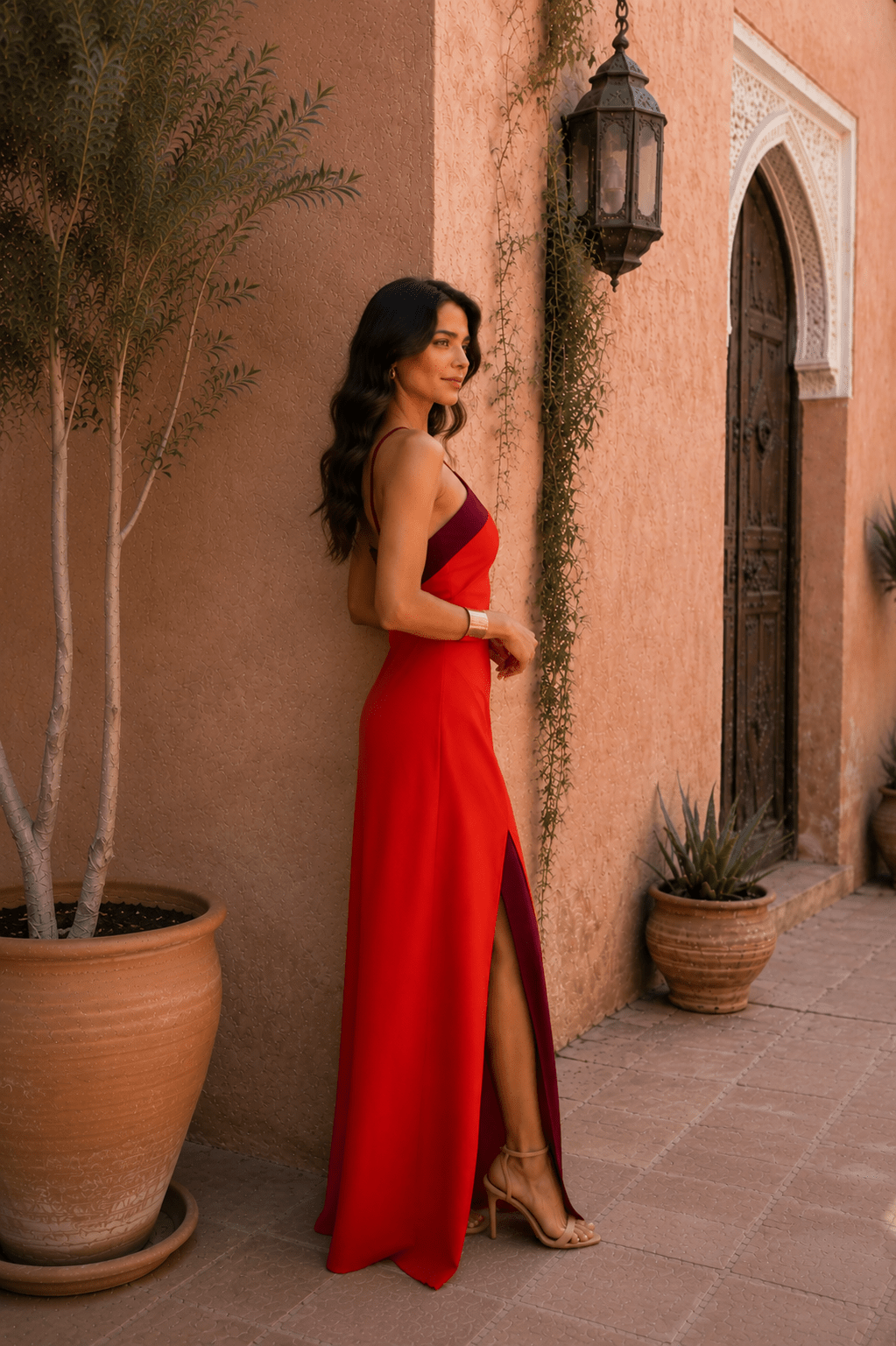 Elisa | Long Halter Dress with Slit
