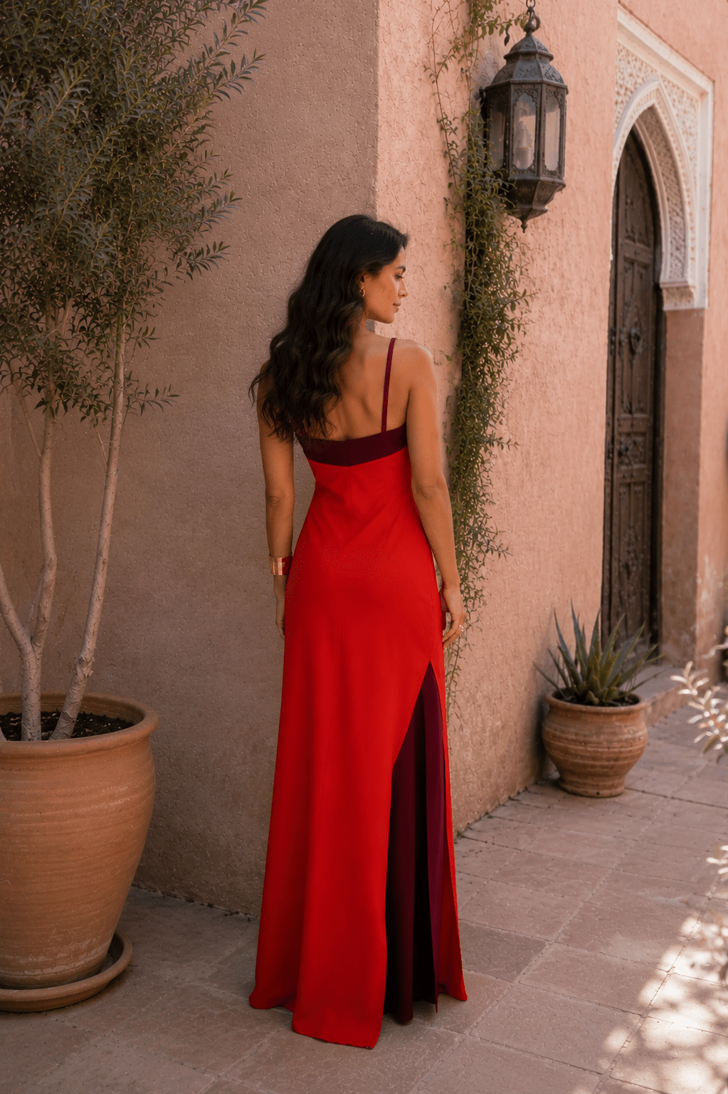 Elisa | Long Halter Dress with Slit