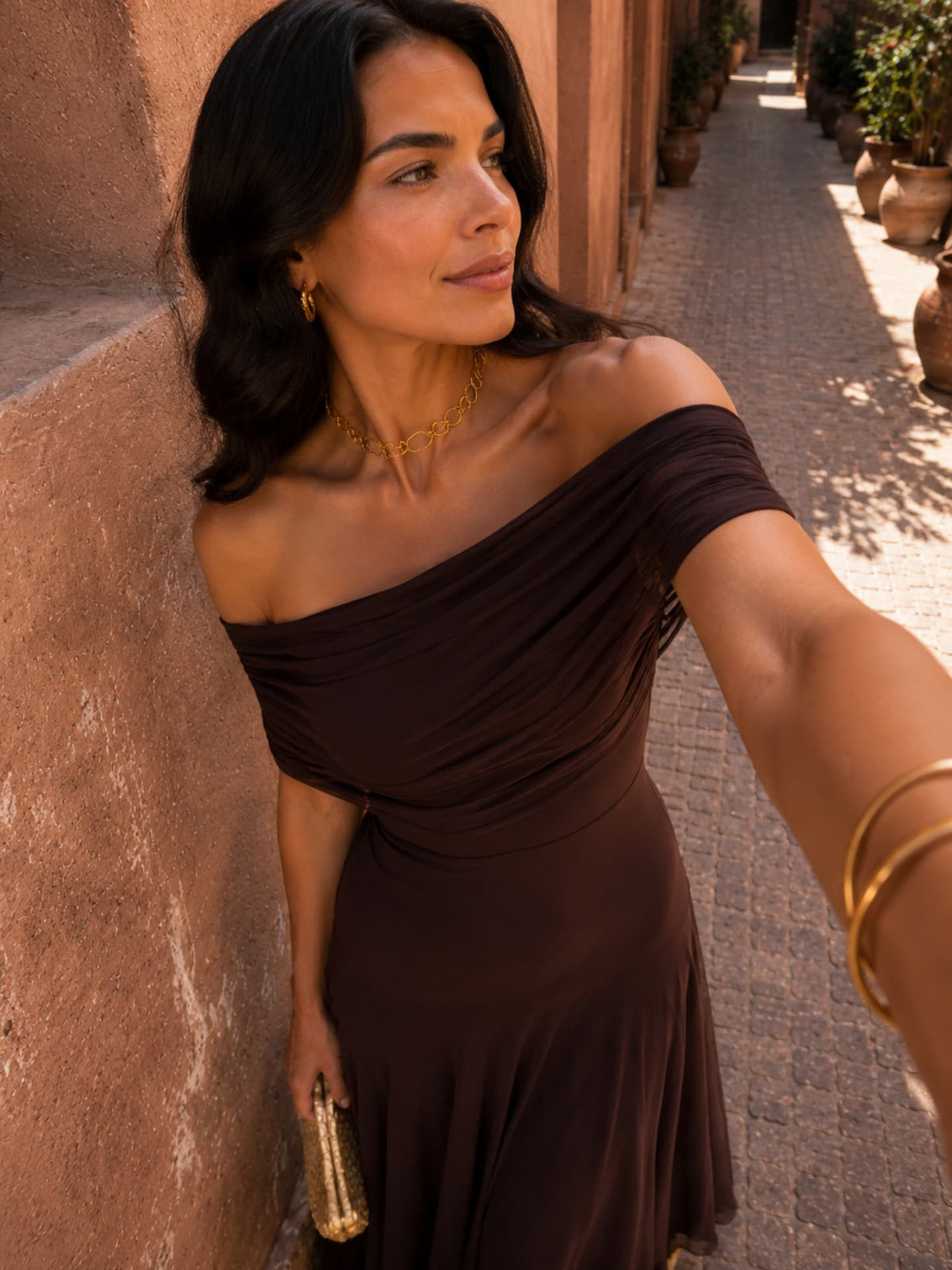 Adriana | Toledo-Style Dress in Brown