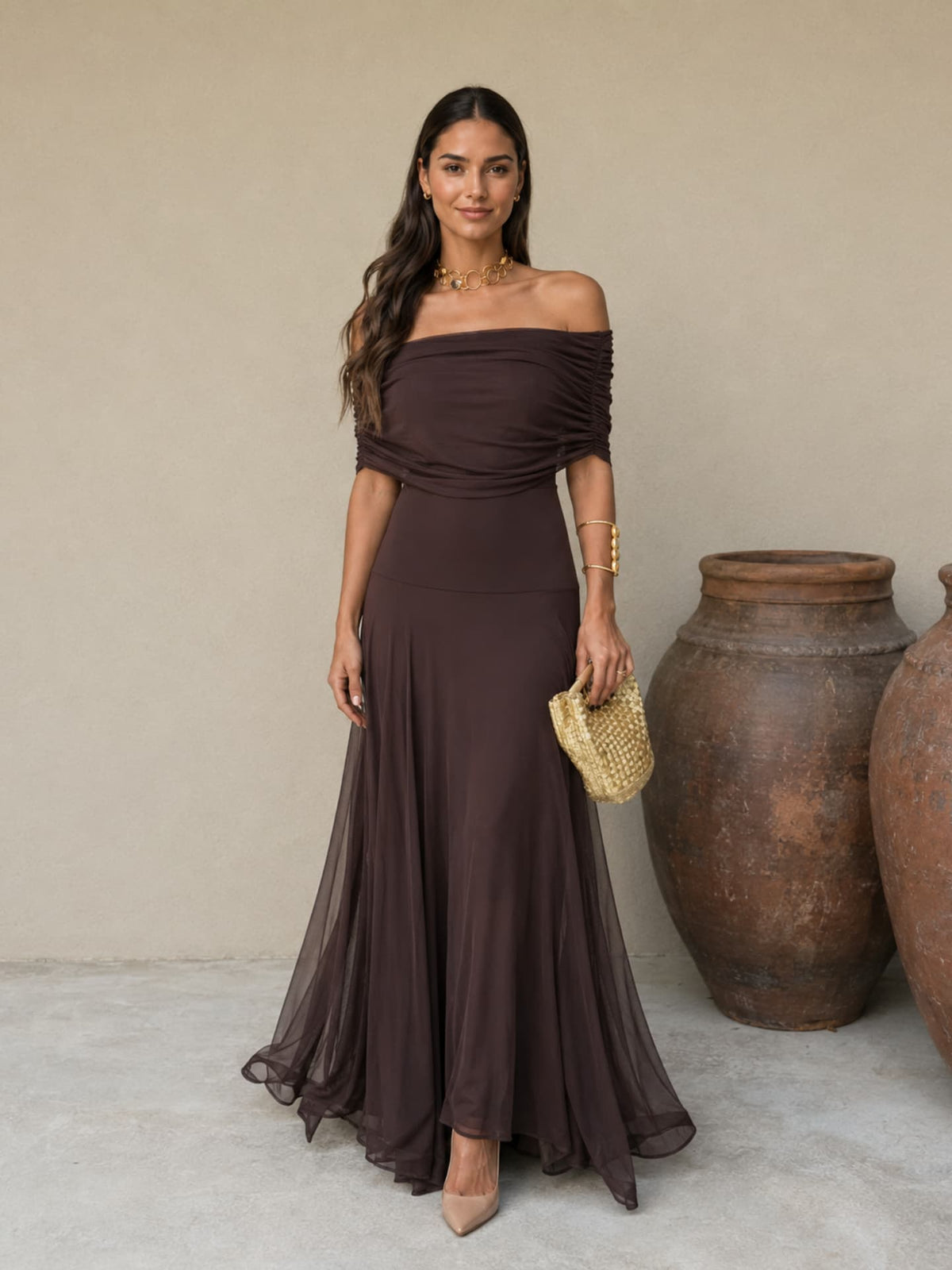 Adriana | Toledo-Style Dress in Brown