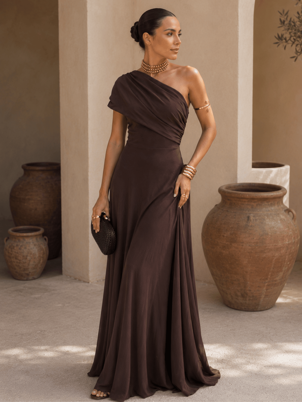 Adriana | Toledo-Style Dress in Brown