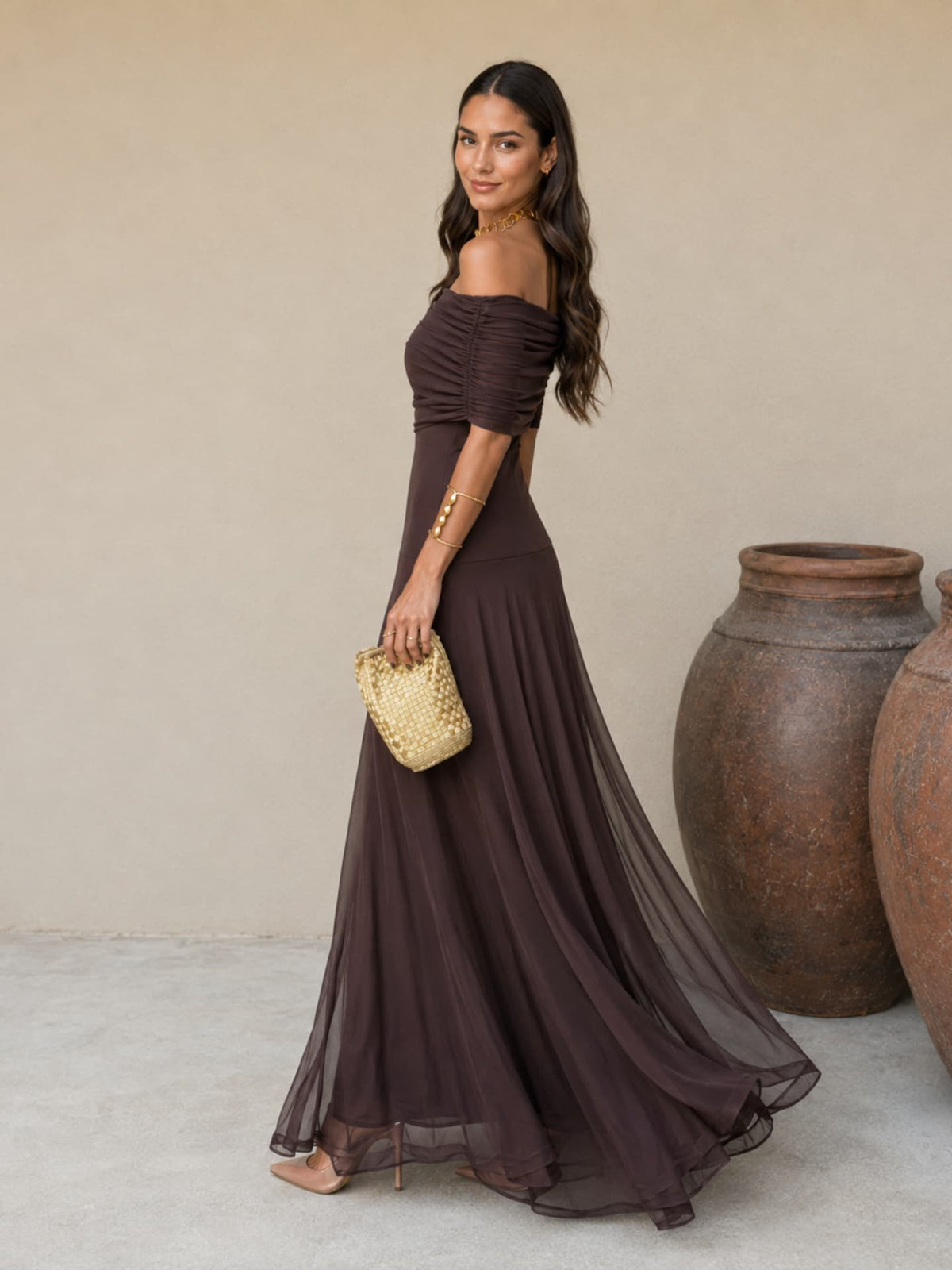 Adriana | Toledo-Style Dress in Brown