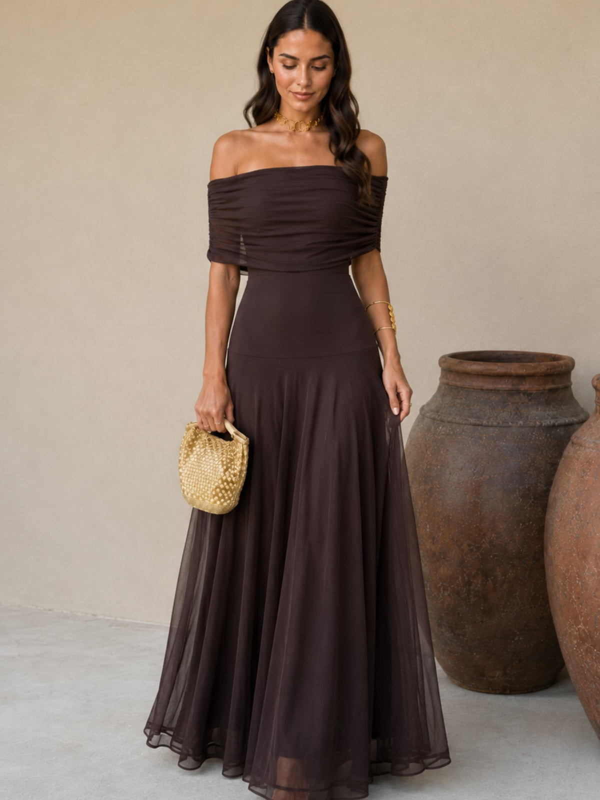 Adriana | Toledo-Style Dress in Brown