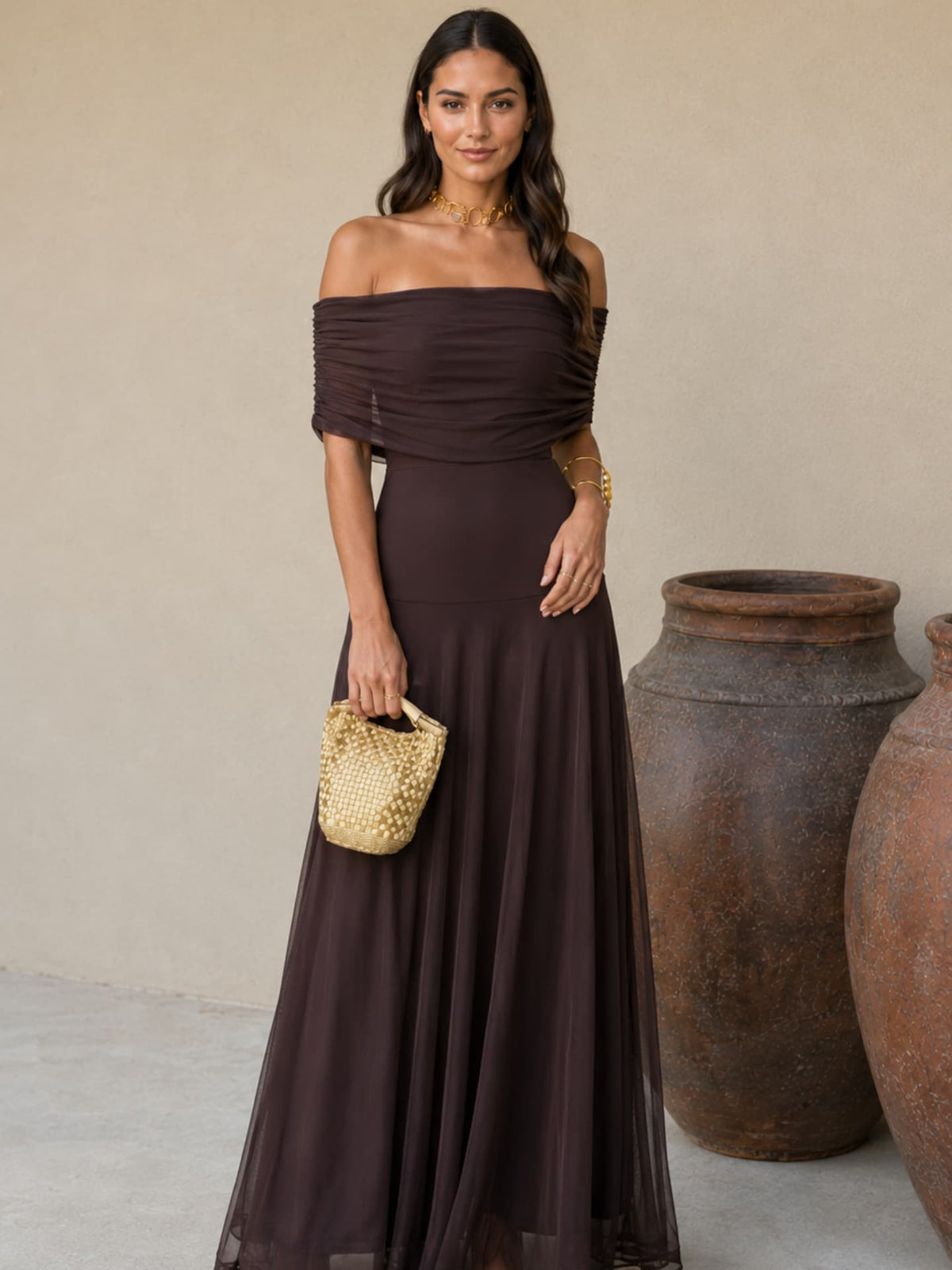 Adriana | Toledo-Style Dress in Brown