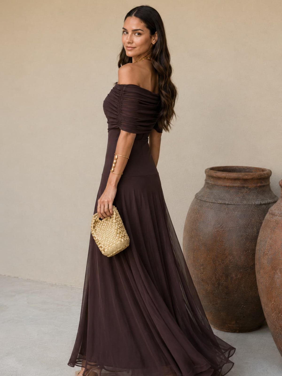 Adriana | Toledo-Style Dress in Brown