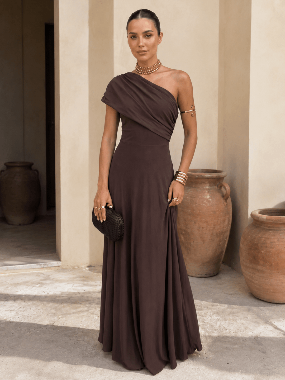 Adriana | Toledo-Style Dress in Brown