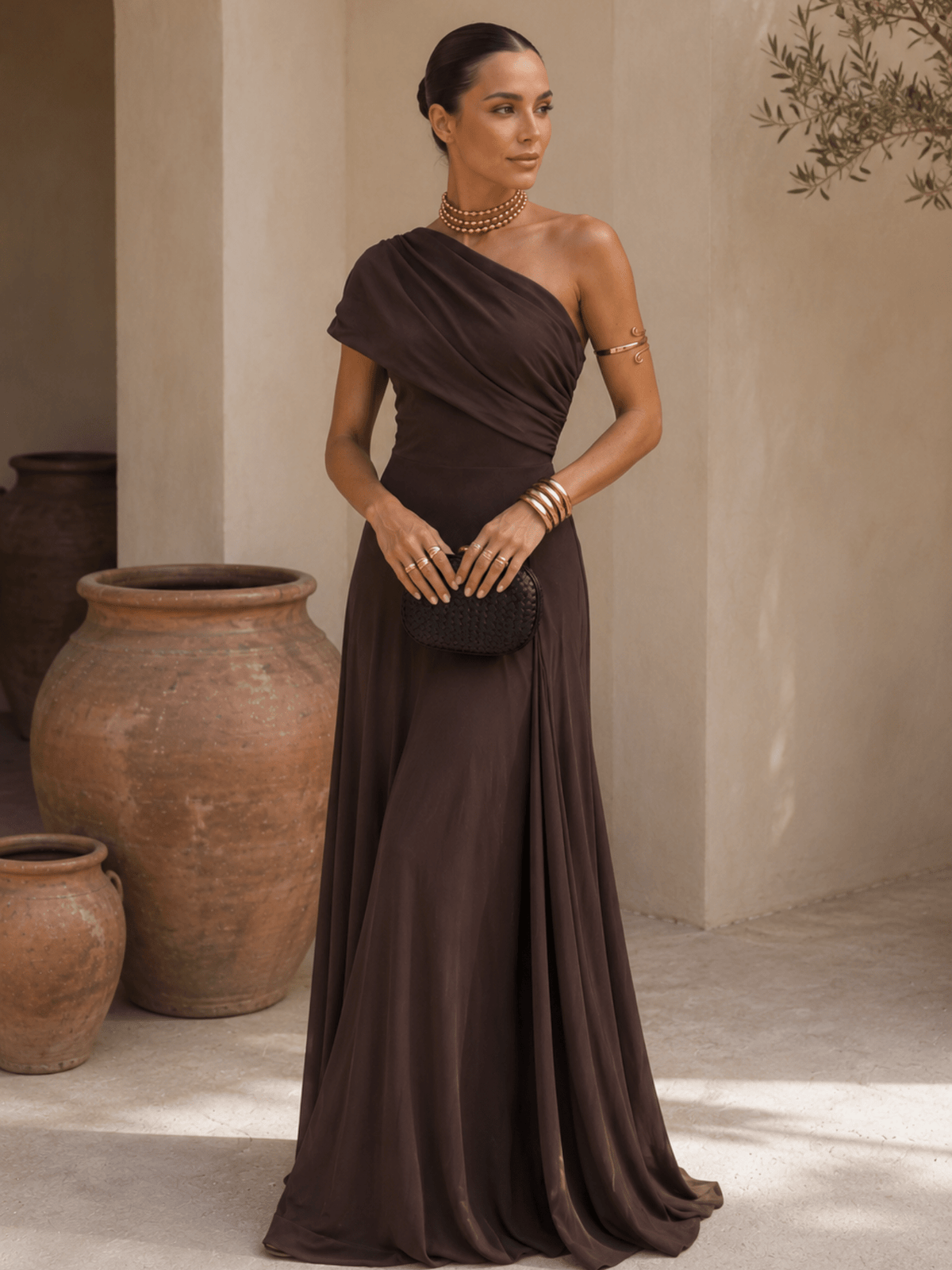 Adriana | Toledo-Style Dress in Brown