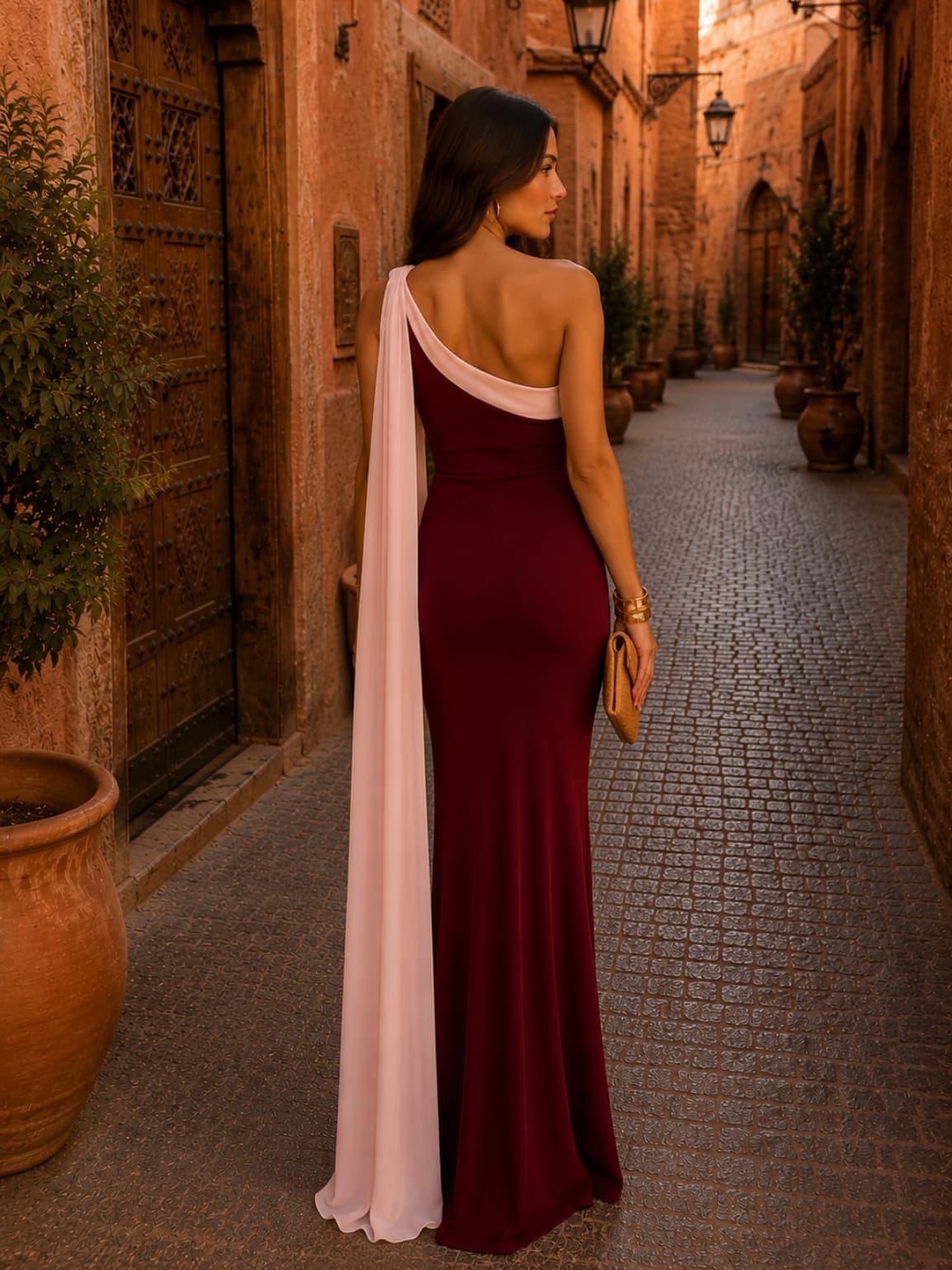 Giulia | Vivian-Style Dress in Bordeaux